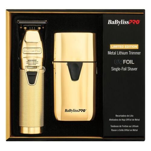 BaBylissPRO Gold Metal Trimmer & UV Single-Foil Shaver FX