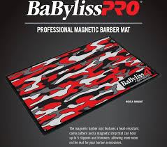 BaBylissPro Red Camo Magnetic Barber Mat w/ Magnetic Strip for Clipper & Trimmers