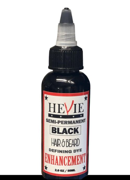 Hevie Enhancement Semi-Permanent Beard & Hair Dye (2 OZ) Black