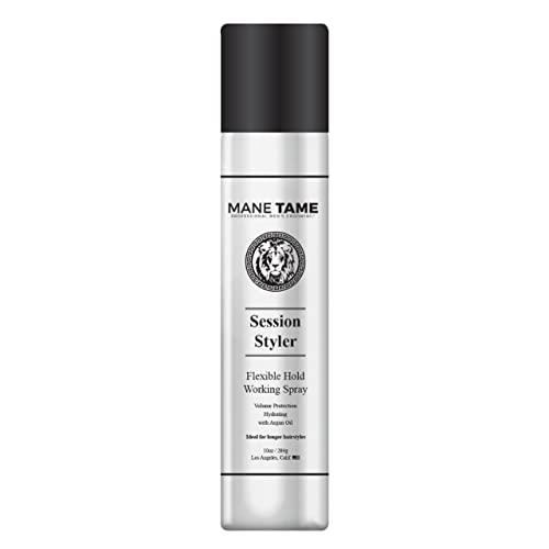 Mane Tame Session Styler Hair Spray 10Oz - Volume Protection, Flexible Hold, Working Spray