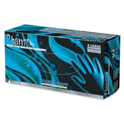 Phantom Powder Free Black Latex Gloves XL