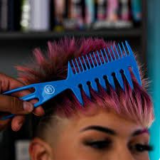 Rolda Multi Style Barber Comb 3-in-1 Fish-Tail Bone Shape Blue