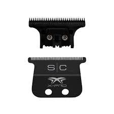 StyleCraft Replacement X-Pro Wide Fixed Black Diamond Carbon Hair Trimmer Blade with The One DLC Cutter Set